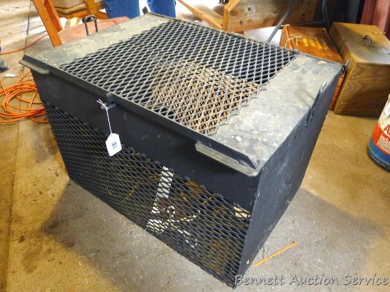 Metal cage for transporting animals, 34" x 24" x 24".