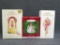 Three Hallmark Keepsake ornaments includes Barbie. Taller boxes are about 6