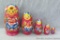 Five nesting Matryoshka dolls look to be in good condition. Tallest is about 6