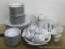 Set of 12 Style House Dutchess fine china dishes. Includes plates, cups and saucers, serving dishes,