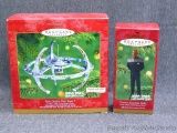 Hallmark Star Trek ornaments include Captain Sisko and Space Station Deep Space 9. Larger box is