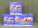 Hallmark Keepsake Santa's Midnight Ride pieces nclude eight reindeer and a sleigh. Pieces look to