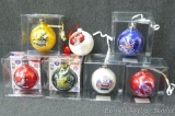 Green Bay Packers, Wisconsin Badger, and USA tree ornaments are about 2-1/2