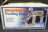 Lighted Sylvania feeding doe wire framed sculpture. Stands about 27