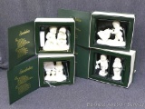 Snowbabies figurines include 'Fishing for Dreams', 'This Will Cheer You Up', 'I Found Your Mittens',