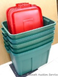 Five 18 gallon Rubbermaid Roughneck totes, look to be in good condition.