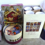 Everyday Gibson 'Debi Hron's Twelve Days of Christmas' mugs and plates. Plates and cups and looked