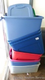 Eight Sterilite and other totes come with six lids. Looked to be in good condition with one chip
