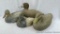 Wooden and other decoys, wooden one has glass eyes. See pics for condition.
