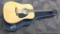 Fender acoustic guitar comes with case. Guitar is model No FA-100 and serial No CFF1406898. Looks to