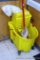 Rubbermaid commercial mop bucket with wringer includes mop and extra NIP mop head. Bucket is 16