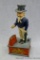 Cast iron Uncle Sam coin bank is very patriotic. Sounds like there are some coins in it, looks to be