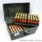 MTM 100 round shotshell storage box contains 12 gauge steel and lead shot. Box is about 12