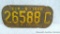 Wisconsin truck license, exp. 1948; measures 13-1/2