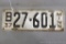 Minnesota license plate from 1937; measures 13