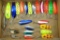 Assortment of spoon lures include Dare Devils, Big Doctor 285, Little Doctor 257, more. Largest is