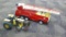 Tonka tractor and fire truck would look great repainted, or use as is. Fire truck is about 26