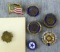 Seven pins including US Veterans of Foreign Wars, American Legion, Ladies Auxiliary, more. One