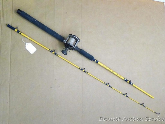 Eagle Claw Star Fire trolling rod has a 209 level wind Penn reel. Eyelets on fishing pole look good,