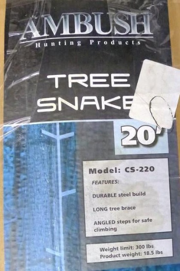 Ambush model No CS-220 tree steps attach to be 20 feet tall. Look to be NIP, box is in rough shape.