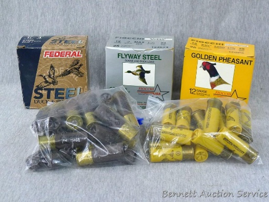 12 gauge shotgun shells by Fiocchi and Federal. See pictures for details, some are steel shot.