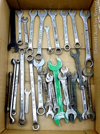 Open end, box end and combination wrenches, metric and standard up to 7/8".