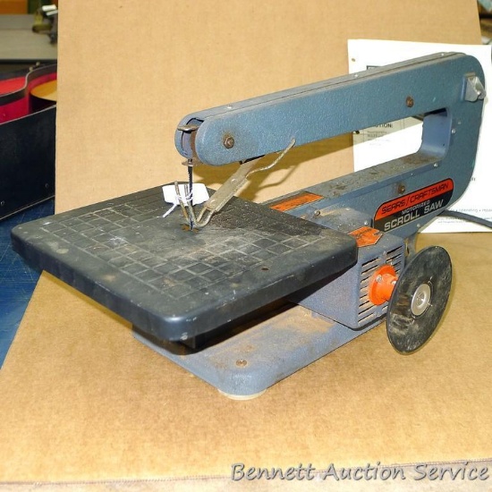 Craftsman scroll saw / sander is model No 572.247200. Comes with instruction book.