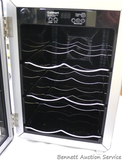 Cuisinart Private Reserve wine cellar Model CWC-600. Appears in good condition, holds 6 bottles.