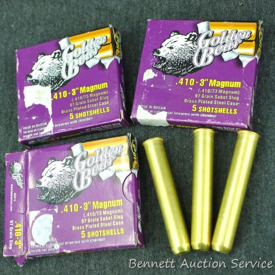 15 rounds Golden Bear .410 - 3" magnum, 97 grain sabot slug, NIB.