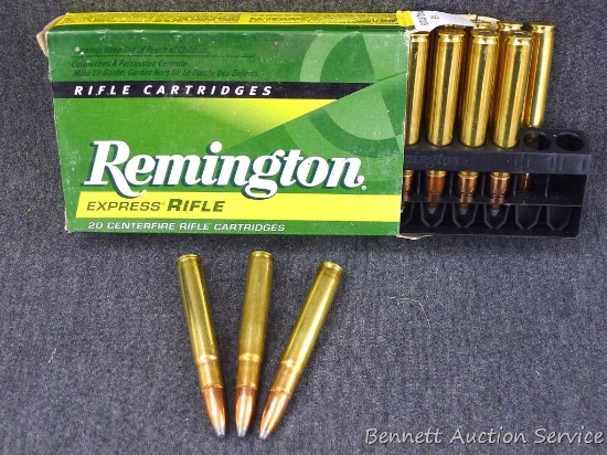 20 Cartridges of Remington Express Rifle, 35 Whelen, 250 grain soft point.