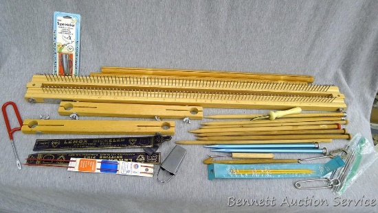 Knitting needles, longest is 14"; Authentic knitting board is 29"; and more for when you are bored