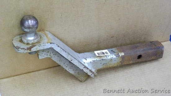 2" Receiver hitch with a 5" drop and 2" ball. Ball has been welded to the receiver hitch. Has some
