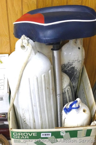 Team Legends adjustable pedestal boat seat is 32" tall with a 15" x 11" seat; and 5 bumpers, largest