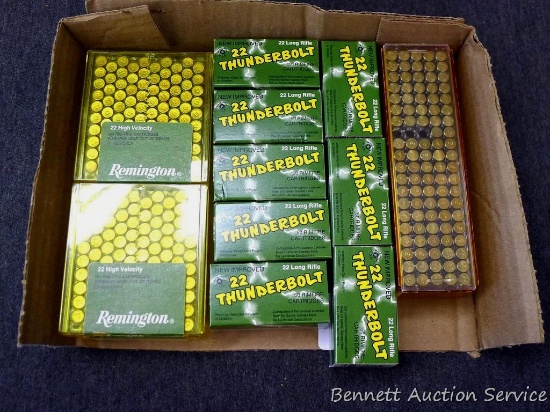 Remington Thunderbolt, Remington High Velocity and some Federal .22 LR cartridges.