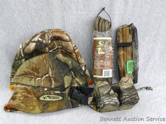 Whitetails Unlimited and other hat, Primos rattle bag, shotgun rest, and twenty five feet of 3/8"