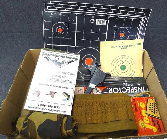 HKS Model 941 magazine loader; bore light; Outers cleaning rod; high visibility targets; Jon-e hand
