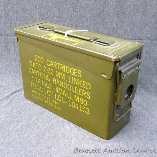 Nicest ammo can I've seen in a while. Good gasket, good paint, good markings. 7.62 NATO. 11" long.