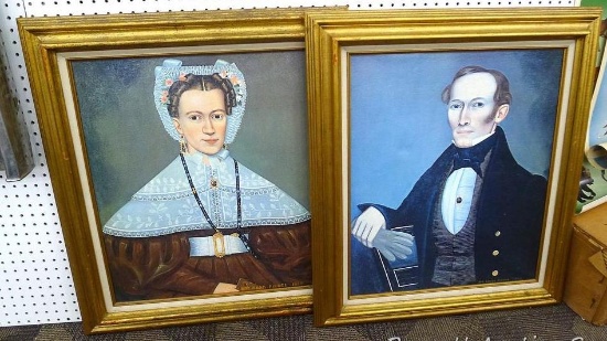 Paintings of Mr. and Mrs., Pierce are about 27" x 31" over frame.