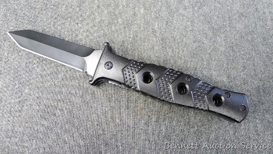 Spring assisted pocket knife with clip is 8" open and in great condition.