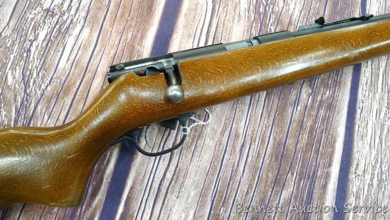 Savage Mark I youth bolt action .22 rifle. 19" barrel has a shiny bore with good rifling. Receiver