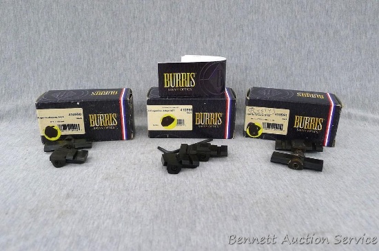 Burris optic mount adapters. One pair Ruger M77/SR Hawk to standard Weaver; one pair M77TU-Ruger/ZEE