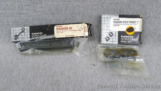 Tasco standard height scope ring set, 1", WC1872 and Tasco scope mount base for Remington 740, 742,