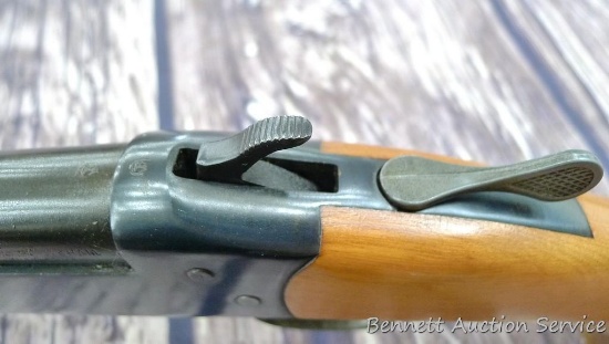 Winchester Model 370 top break 20 gauge youth shotgun has a 3" chamber. 26" barrel shows some
