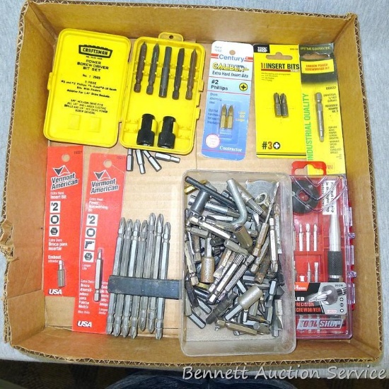 Vermont American, Craftsman and other insert bits include Philips, square, flat blade and more.
