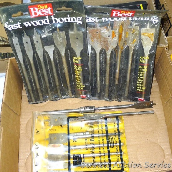 Do-It-Best spade bits, largest is 1-3/8". Also includes Sears Craftsman spade bits up to 1".