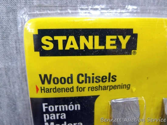 Stanley wood chisel set; includes 1/2", 3/4", 1"; NIP.