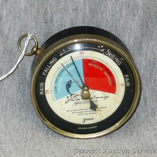 Jason barometer was made in Western Germany and is about 3-1/2" across.
