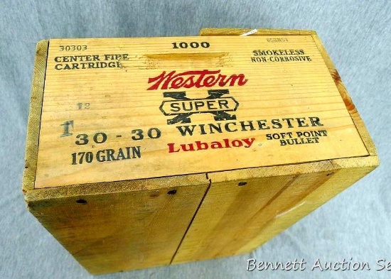 Very cool Wester Super X Winchester ammunition crate is about 15" x 11" x 6". Nice graphics, haven't