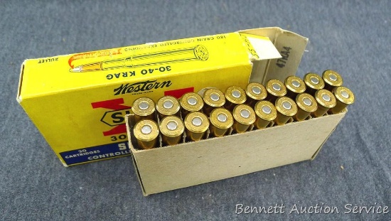 20 rounds Western SuperX .30-40 Krag, 180 grain Silvertip. Nice box.