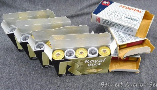 20 rounds 12 gauge 2-3/4" 00 Buck; 14 rounds 12 gauge 2-3/4" 1 ounce rifled slugs;